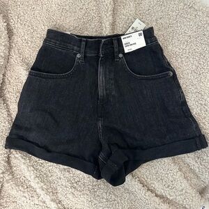 Express Black Mom Shorts Super High Rise size 00 NWT